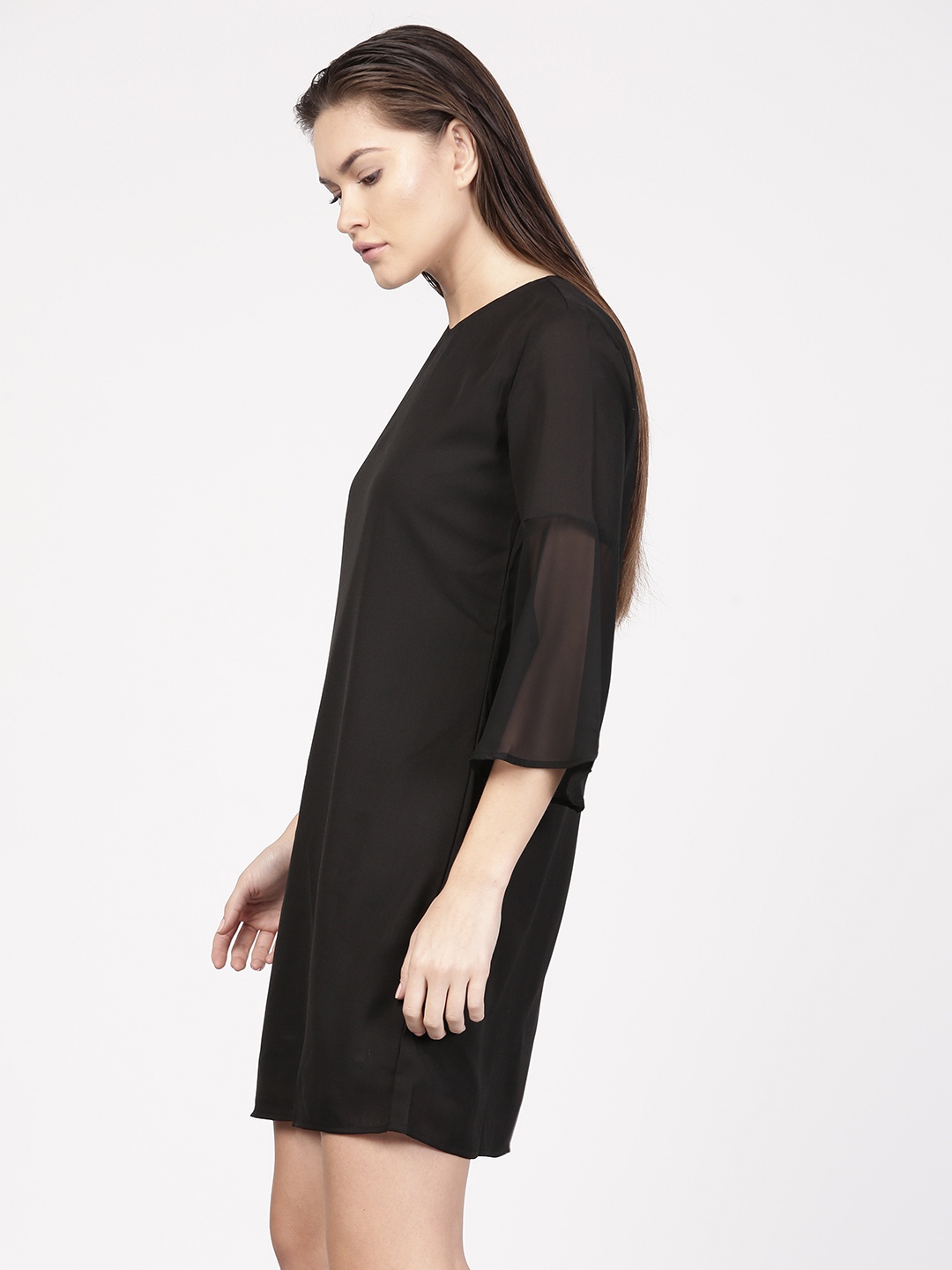 

ether Women Black Solid A-Line Dress