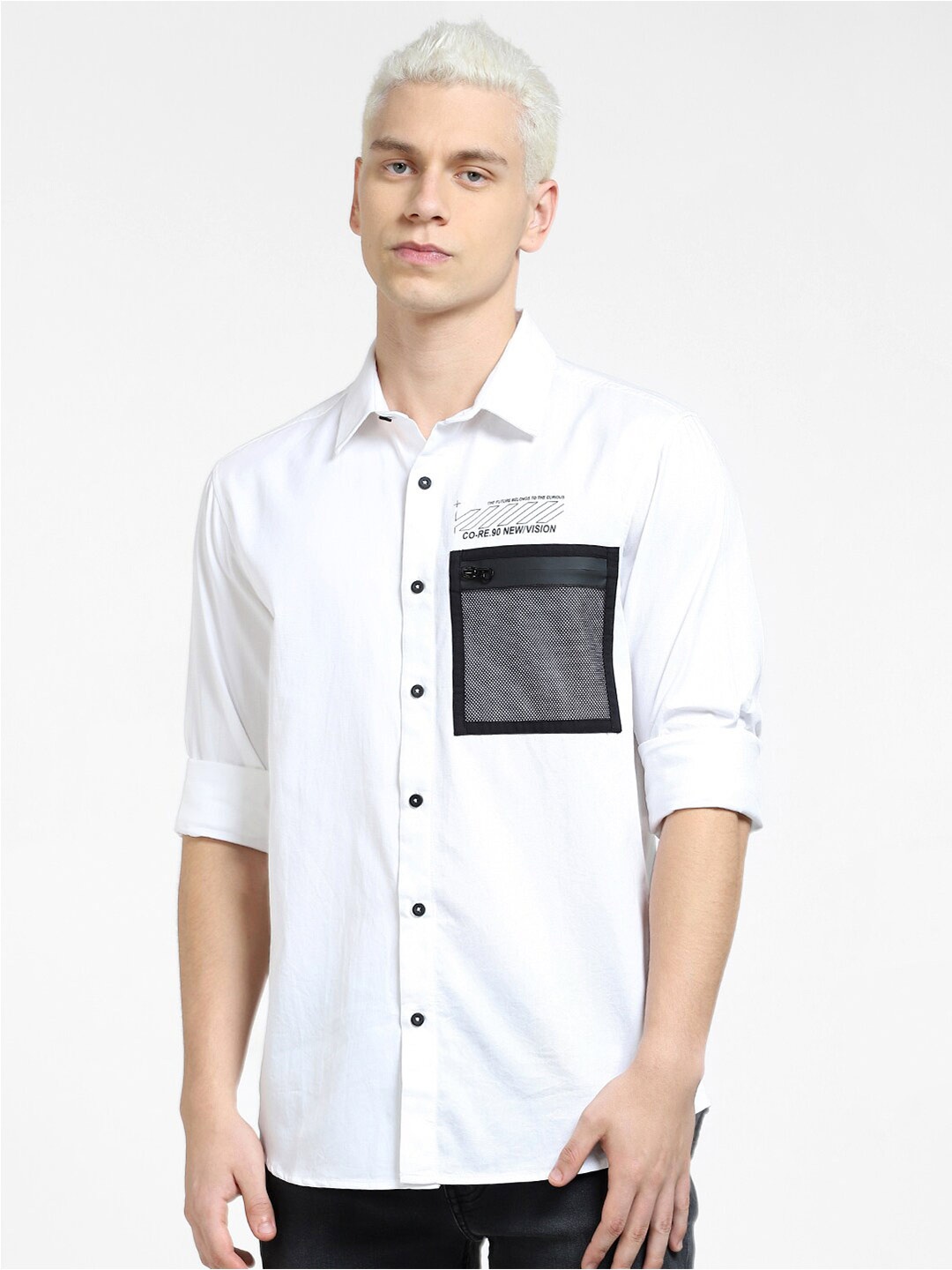 

Jack & Jones Men Slim Fit Cotton Casual Shirt, White