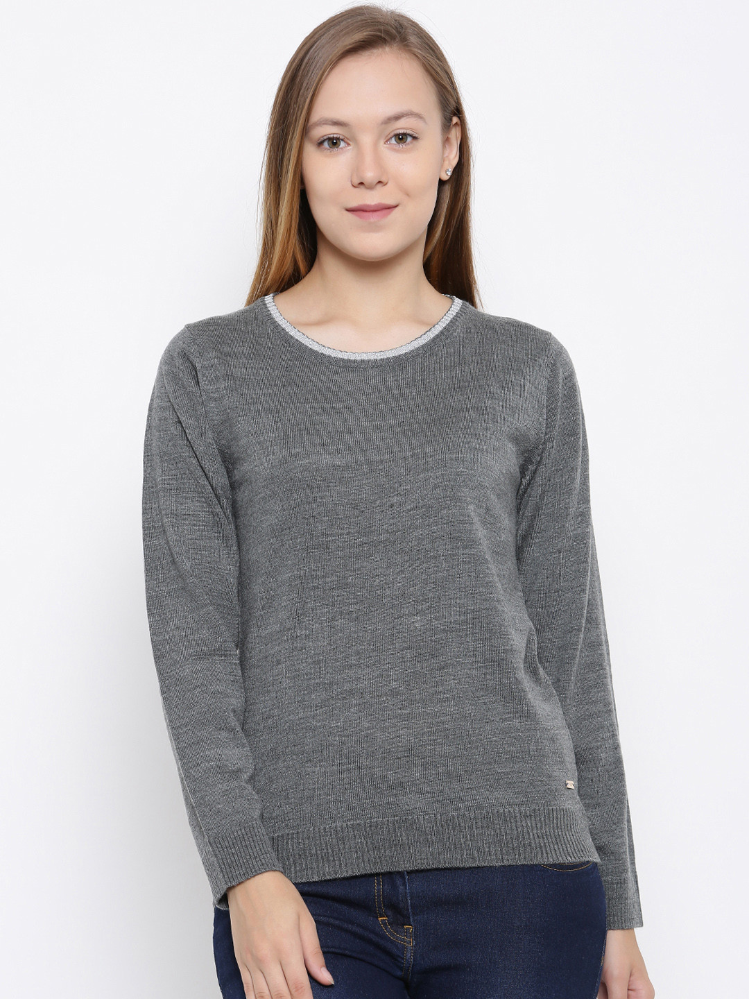 

Park Avenue Woman Grey Solid Sweater