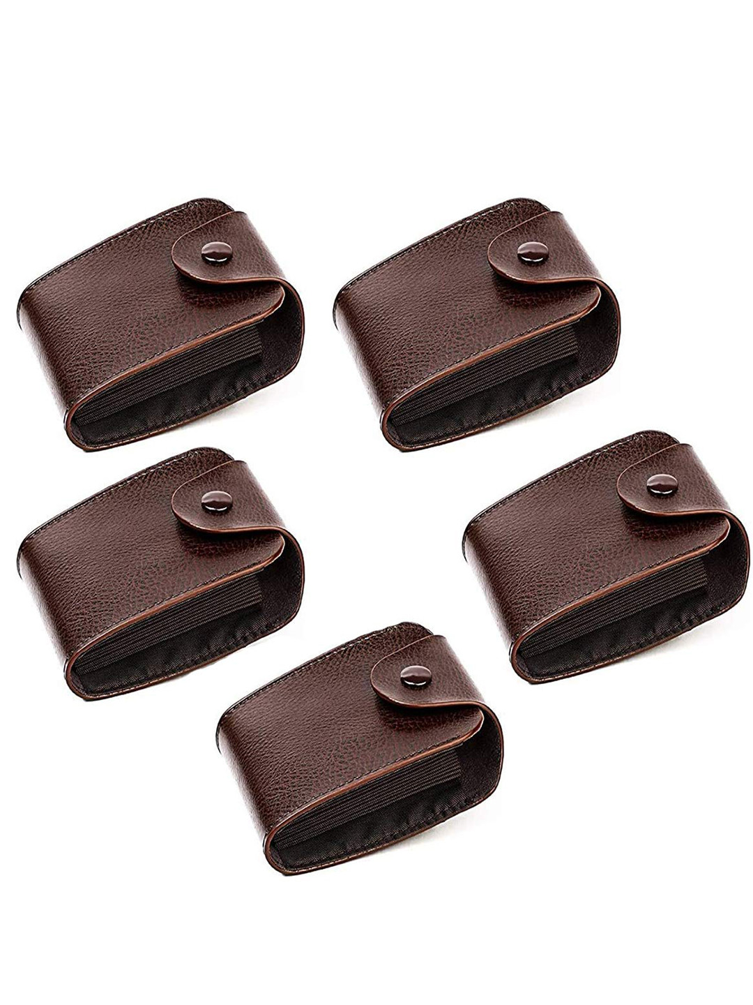 

StealODeal Pack of 5 Leather Card Holder, Brown