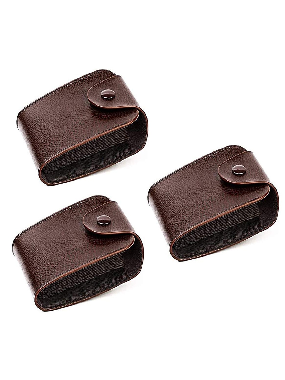 

StealODeal Pack of 3 Leather Card Holder, Brown