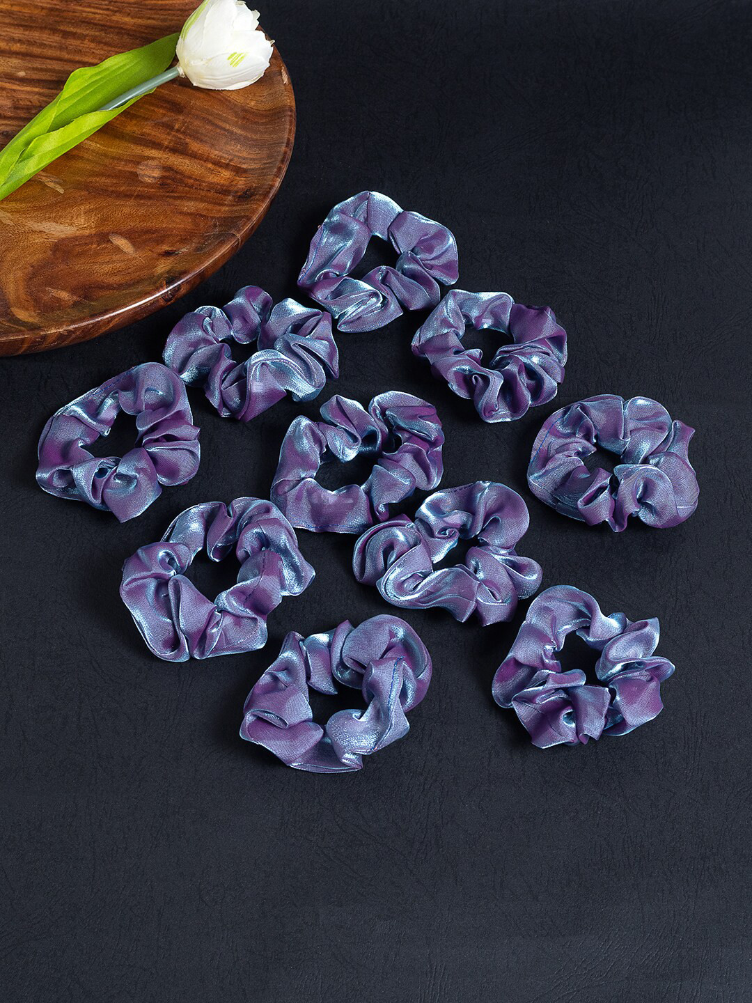 

Golden Peacock Pack Of 10 Ponytail Holders, Purple