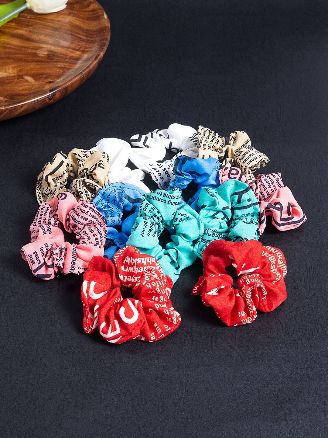 

Golden Peacock Women Pack Of 12 Ponytail Holders, Red