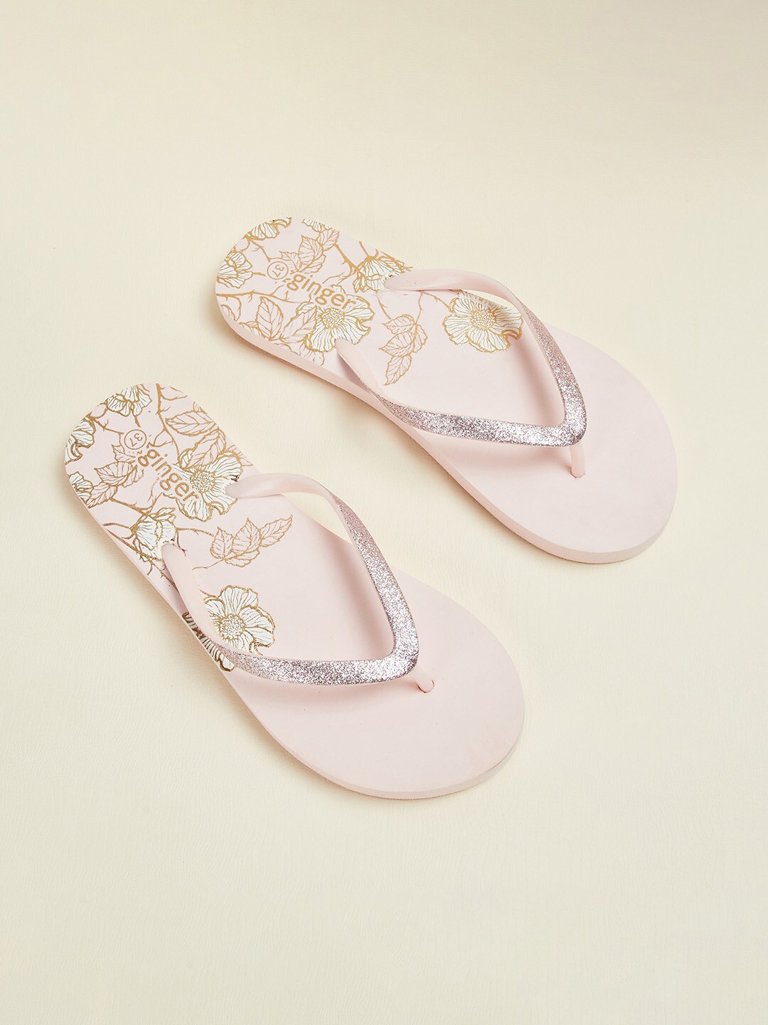 

Ginger by Lifestyle Women Printed Thong Flip-Flops, Pink