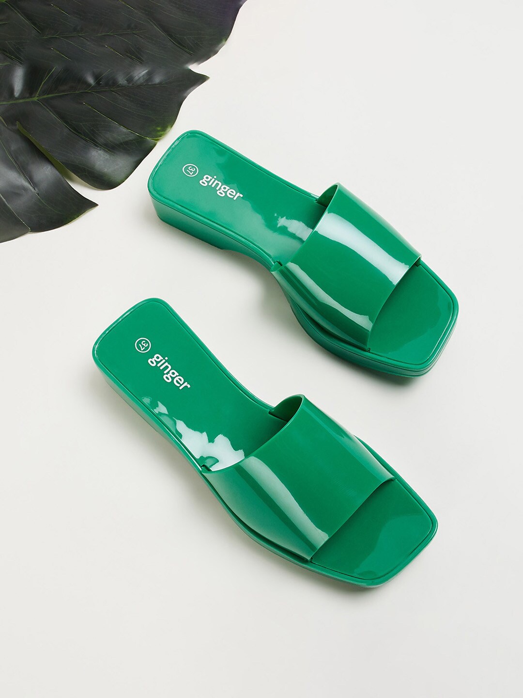 

Ginger by Lifestyle Open Toe Block Heels, Green