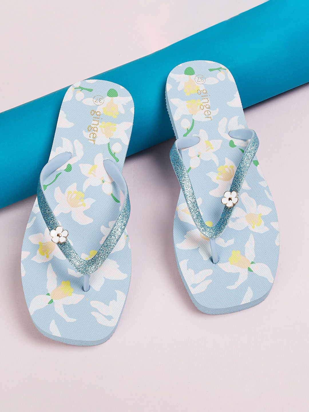 

Ginger by Lifestyle Women Printed Thong Flip-Flops, Blue