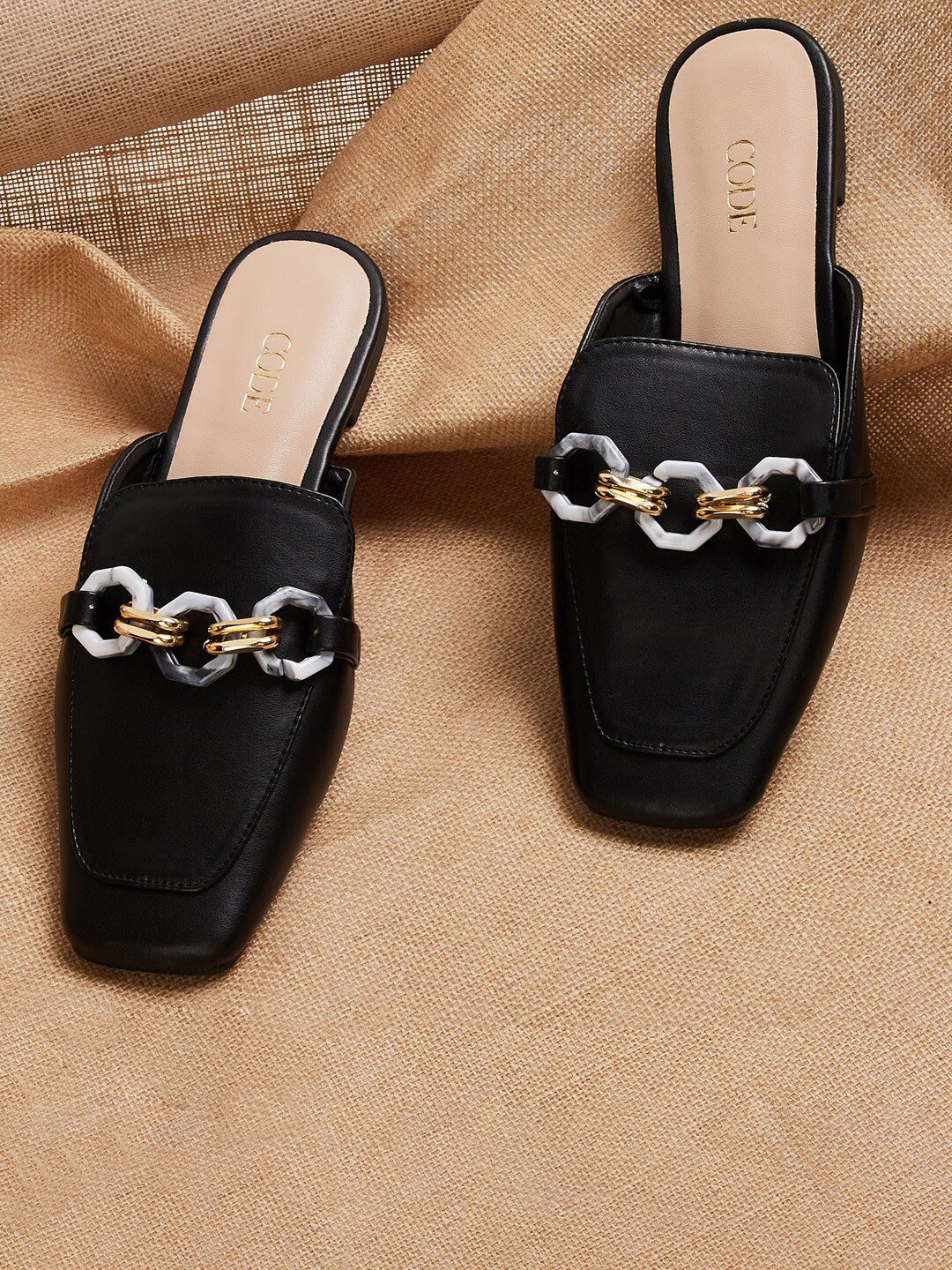 

CODE by Lifestyle Women Square Toe Mules, Black