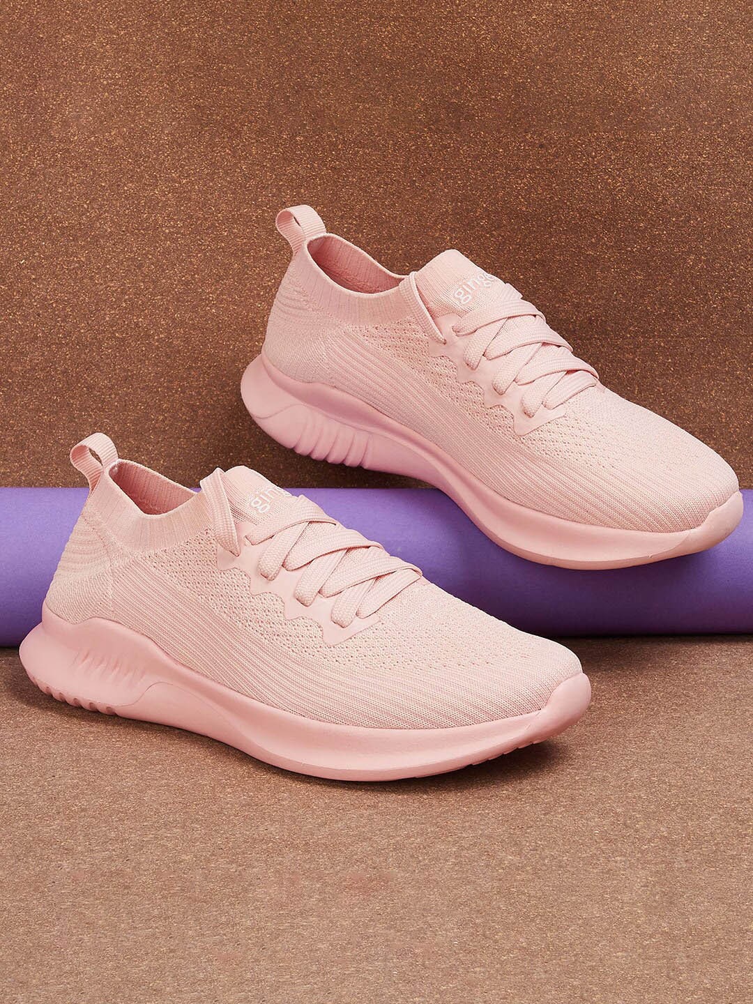 

Ginger by Lifestyle Women Woven Design Sneakers, Pink