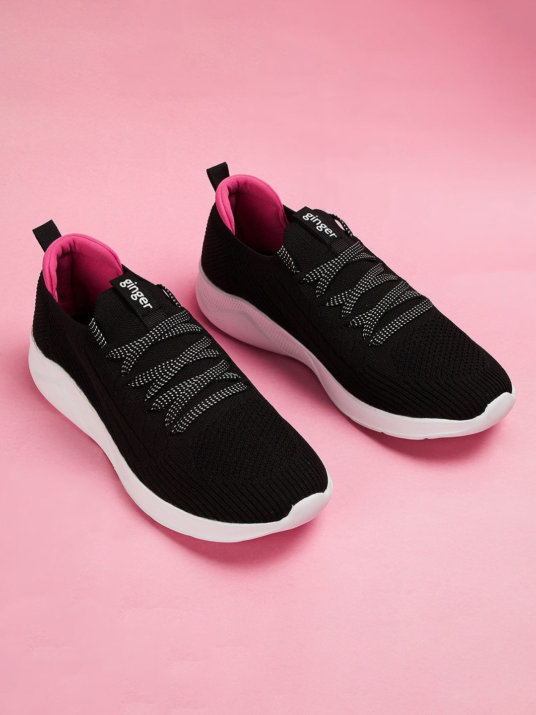 

Ginger by Lifestyle Women Woven Design Sneakers, Black