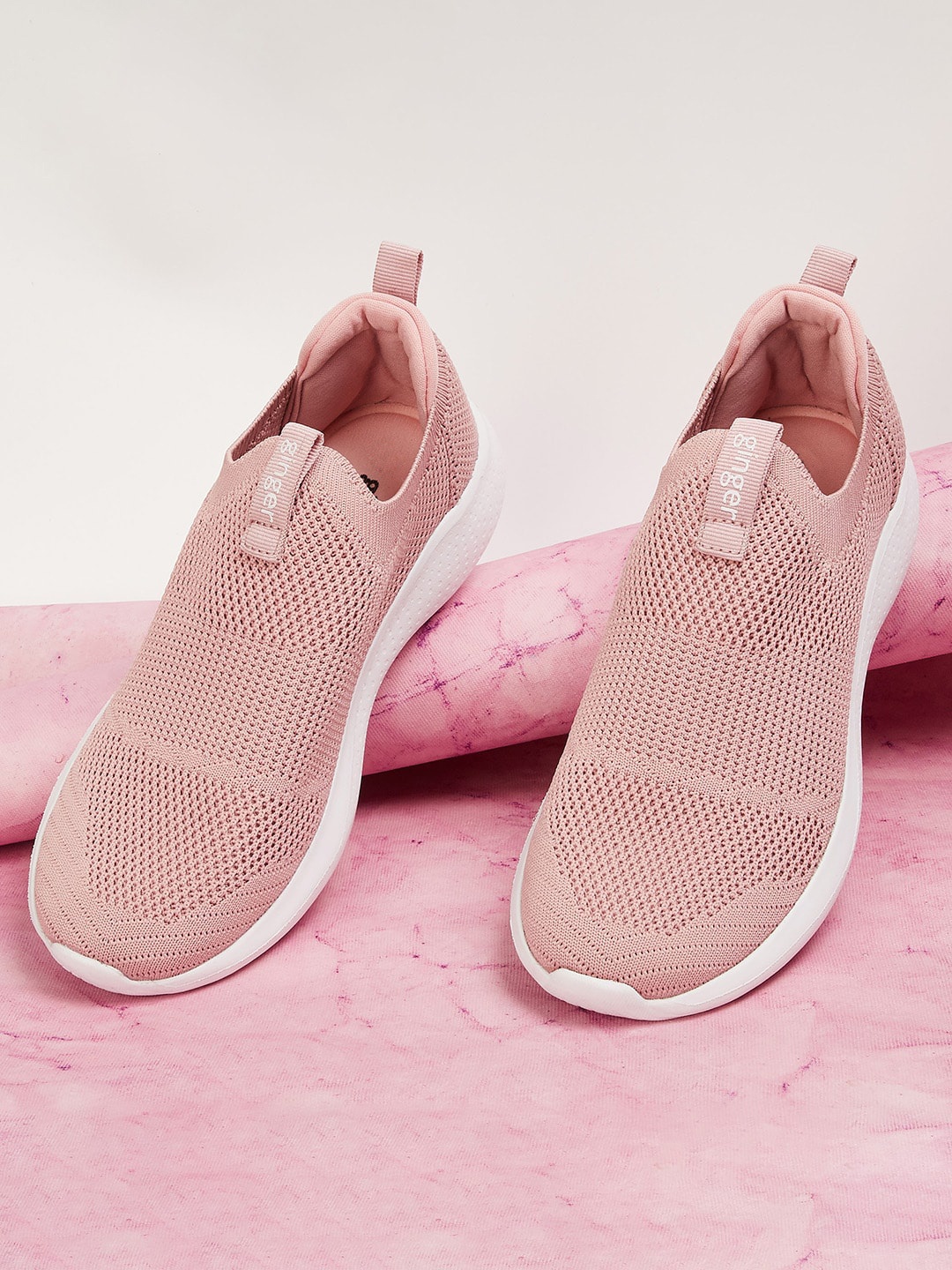 

Ginger by Lifestyle Women Woven Design Slip-On Sneakers, Pink