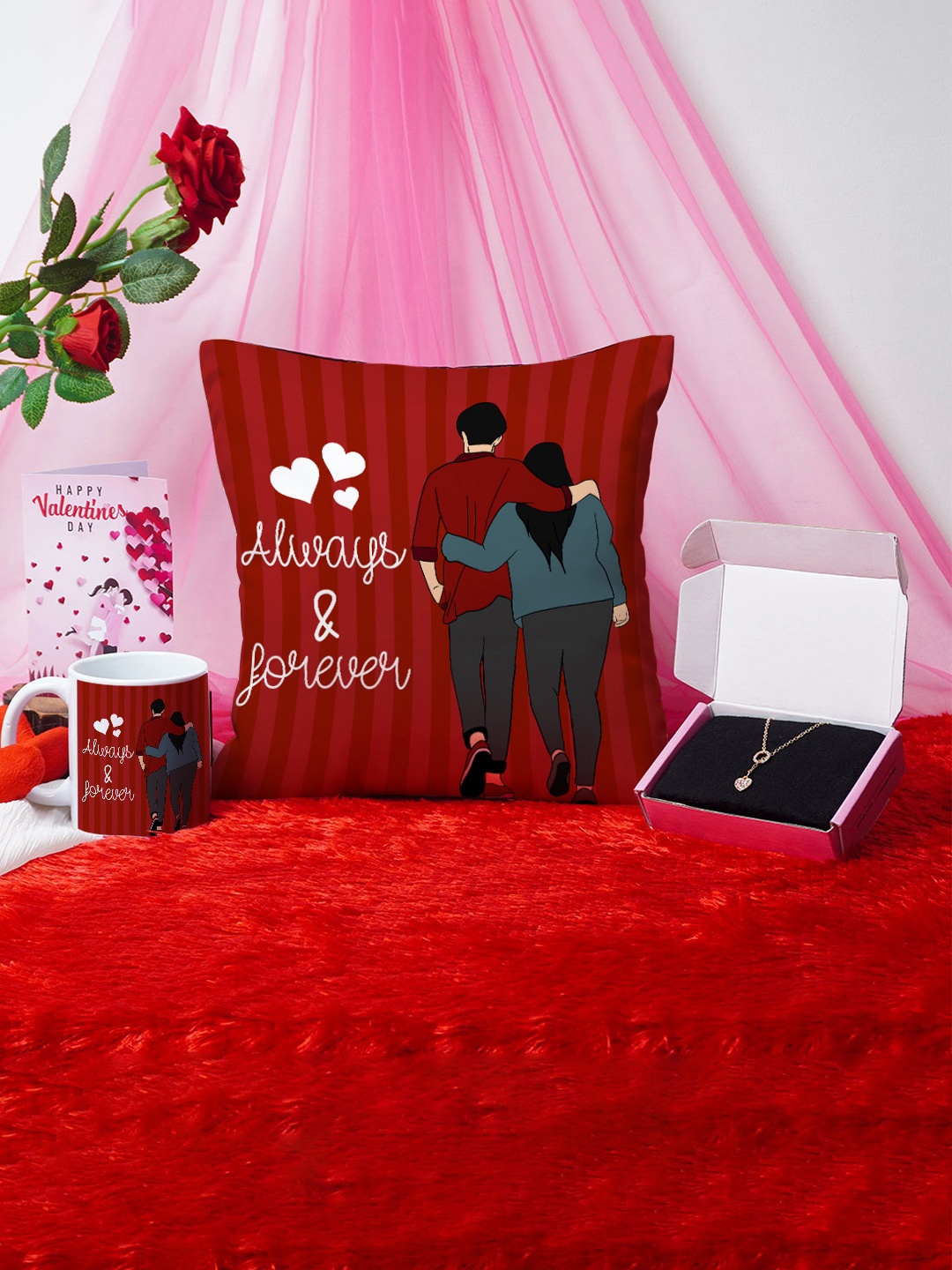 

Crazy Corner Red & Grey 4-Pieces Valentine Day Gift Set