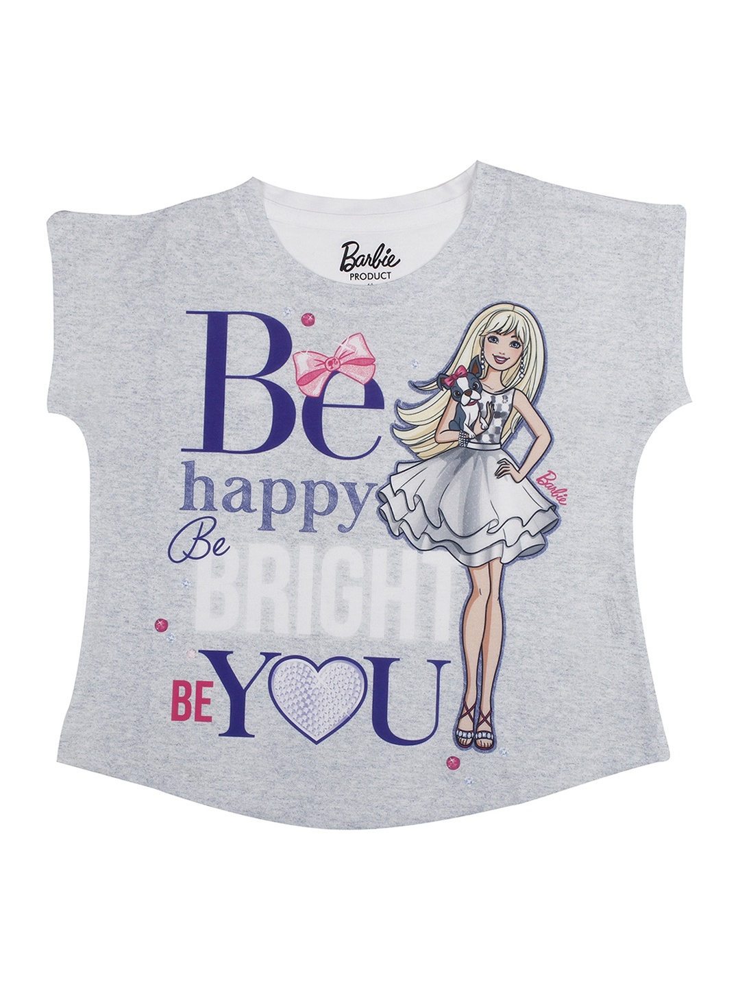 

Barbie Girls Grey & White Printed Top