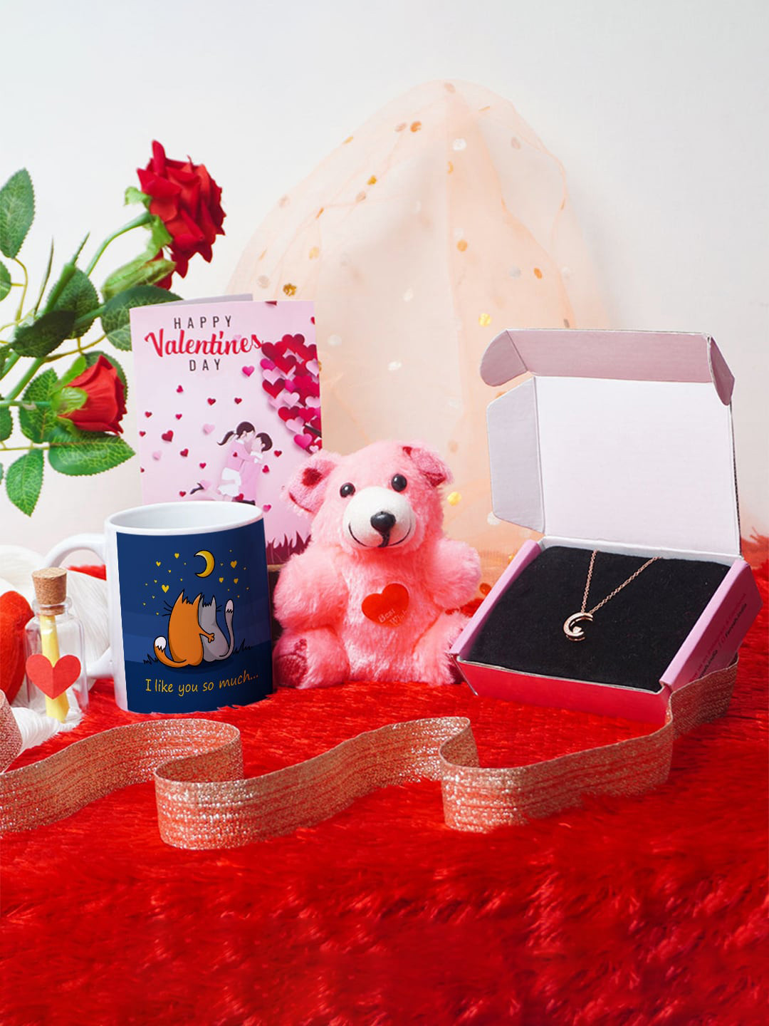 

Crazy Corner Blue & Pink 4-Pieces Valentine Day Gift Set