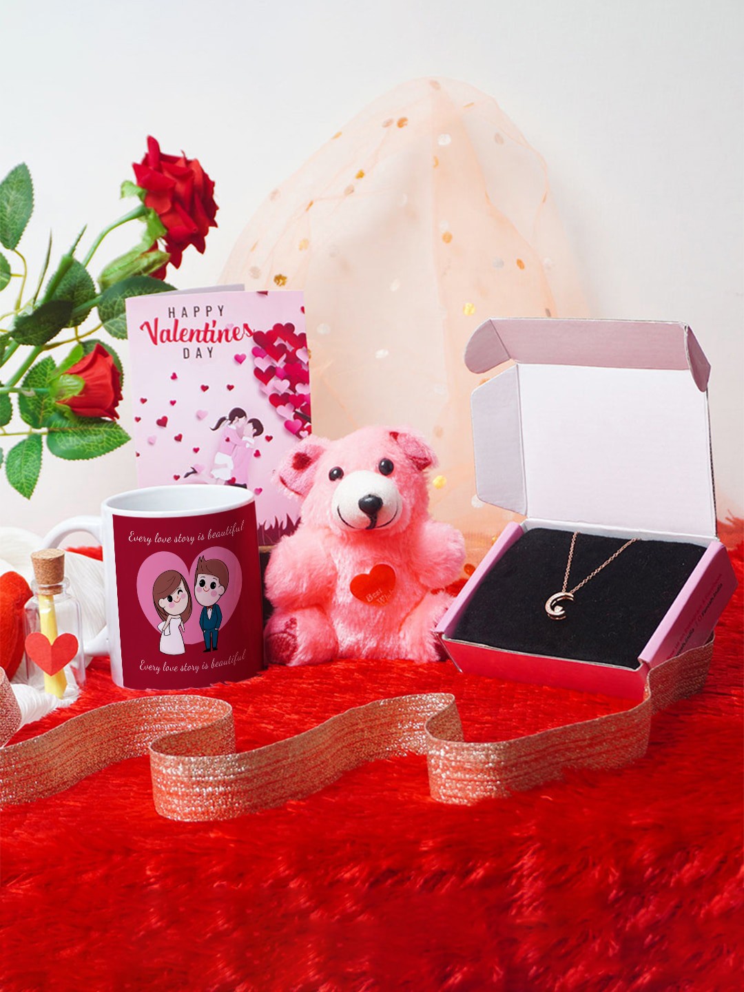 

Crazy Corner 3 Pcs Printed Valentines Day Gift Set, Red