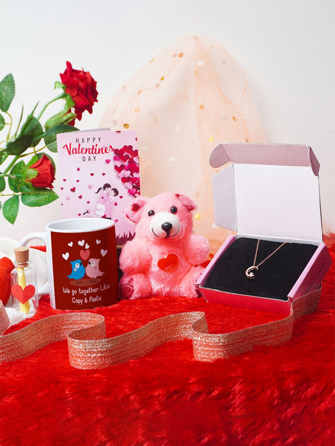 

Crazy Corner 3 Pieces Printed Valentines Day Gift Set, Red