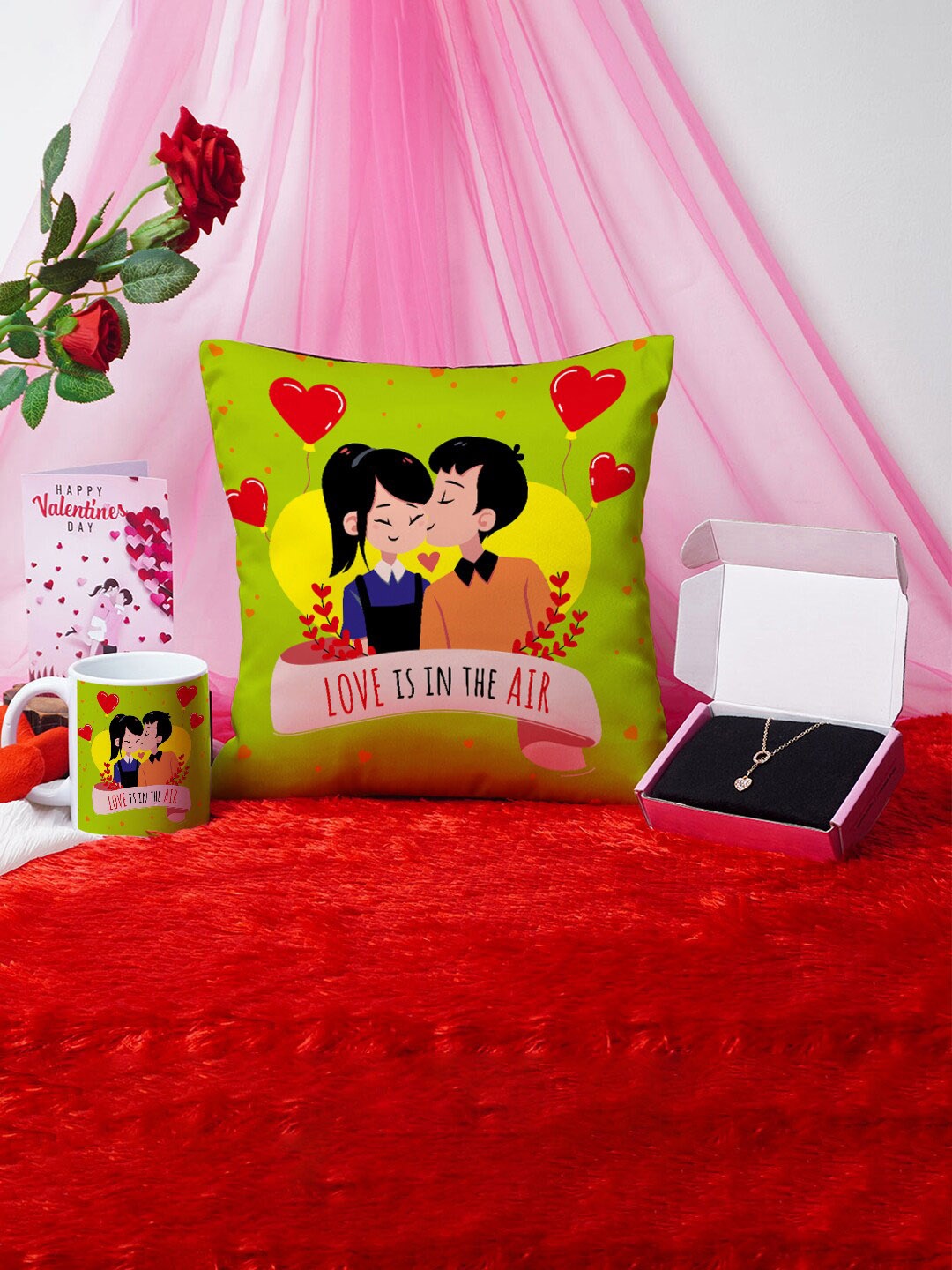 

Crazy Corner 4 Pcs Green & White Printed Valentine's Day Gift Sets
