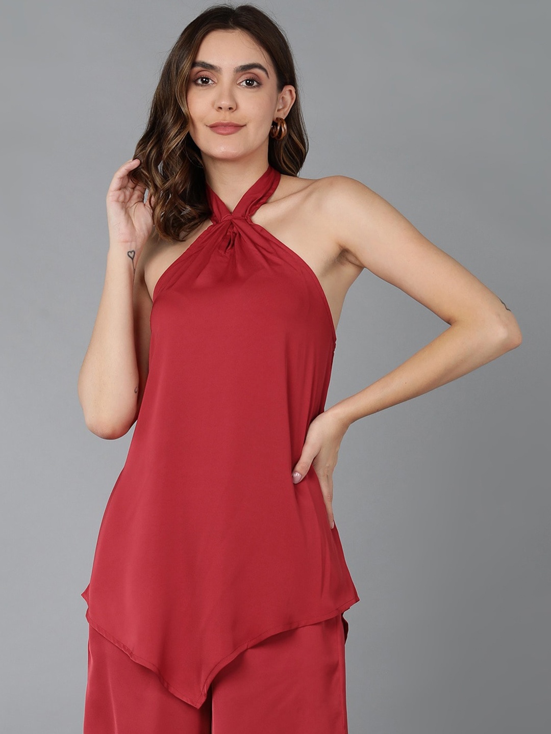 

Fashfun Halter Neck Top, Red