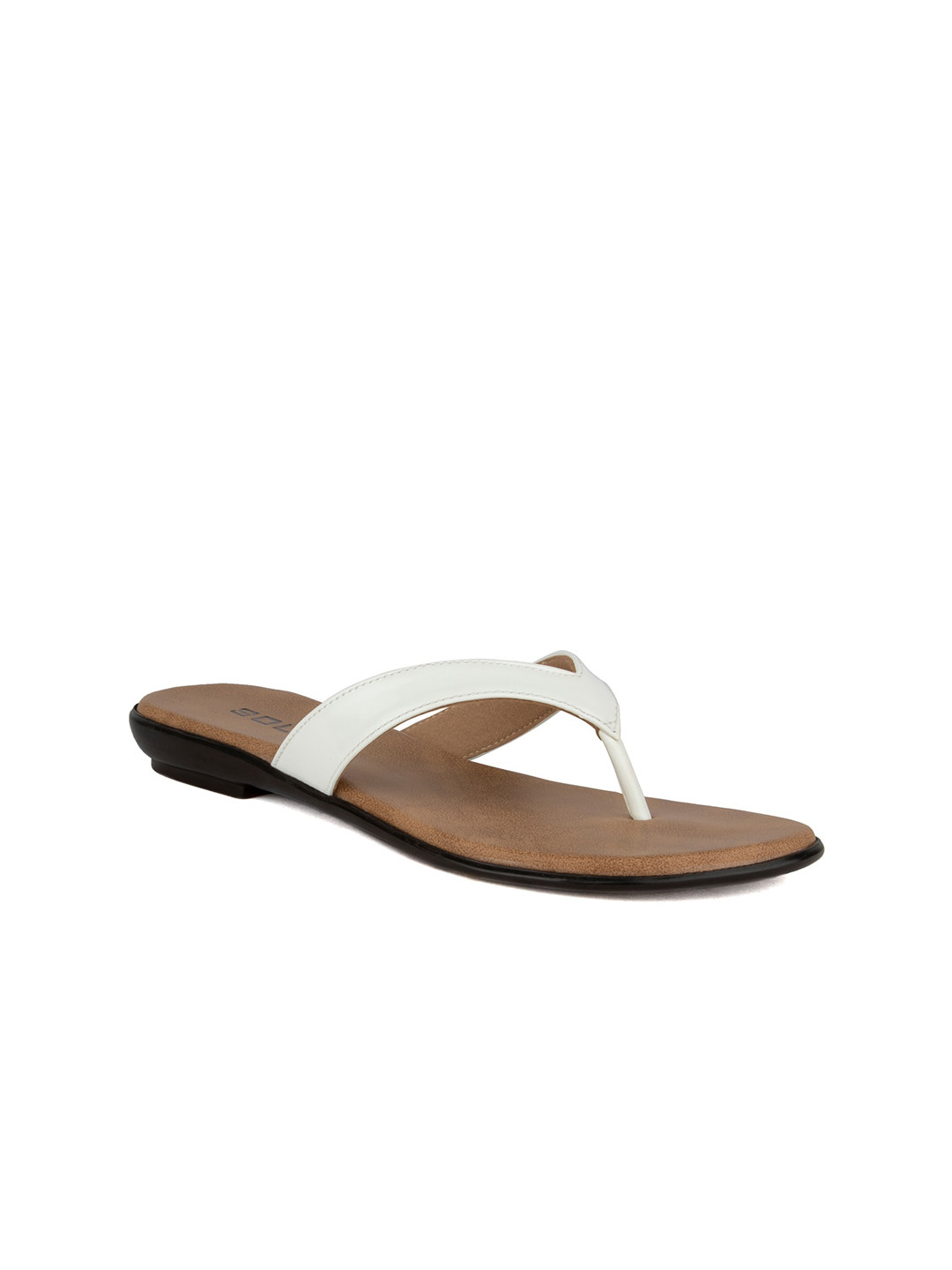 

SOLES Women No Back Strap Open Toe Flats, White