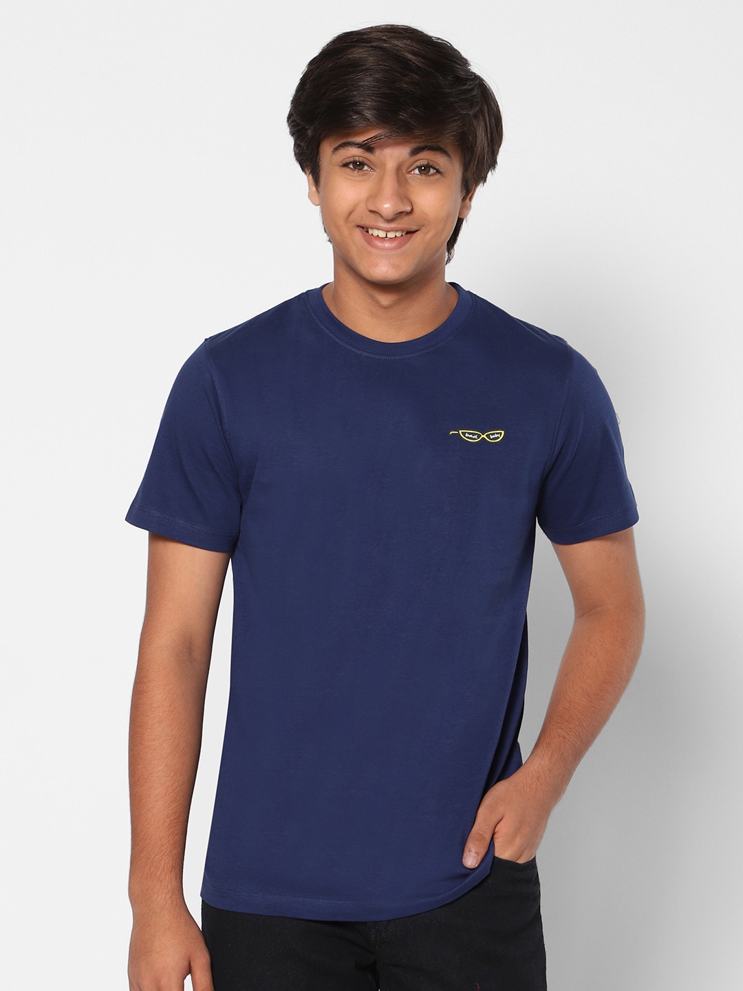 

TeenTrums Boys Cotton Printed T-shirt, Navy blue