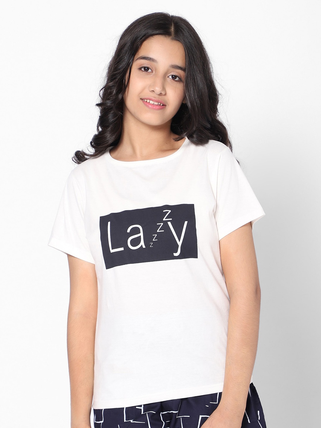 

TeenTrums Girls Graphic Printed Cotton T-shirt, White