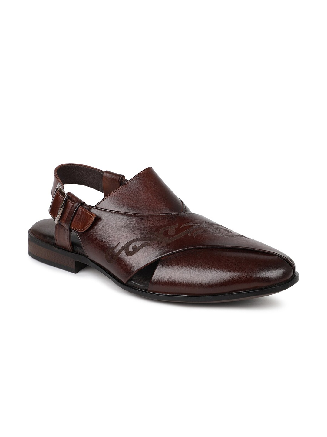 

PRIVO by Inc.5 Men Leather Shoe-Style Sandals, Brown