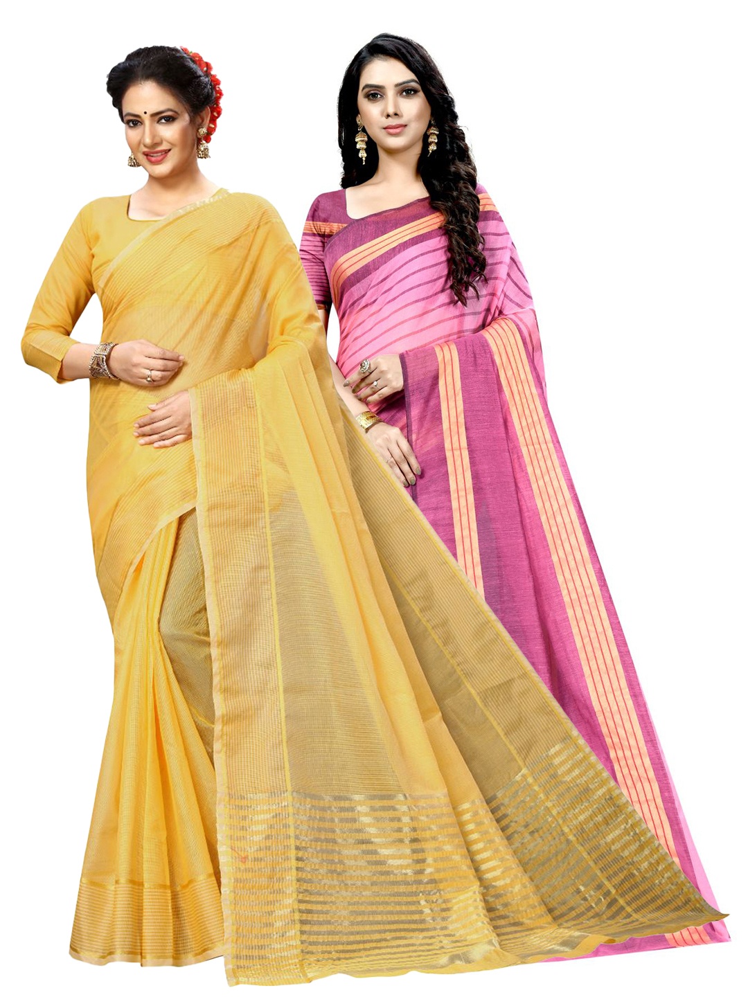 

SAADHVI A Selection of 2 Ilkal Sarees, Yellow