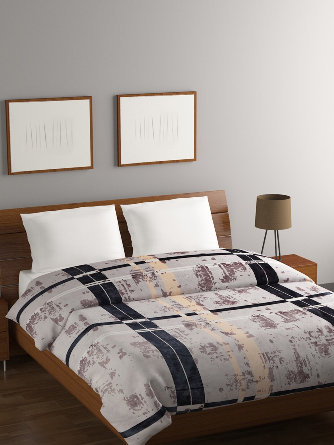 

BOMBAY DYEING Fidelis Grey & Black Heavy Winter 284 GSM Double Bed Blanket