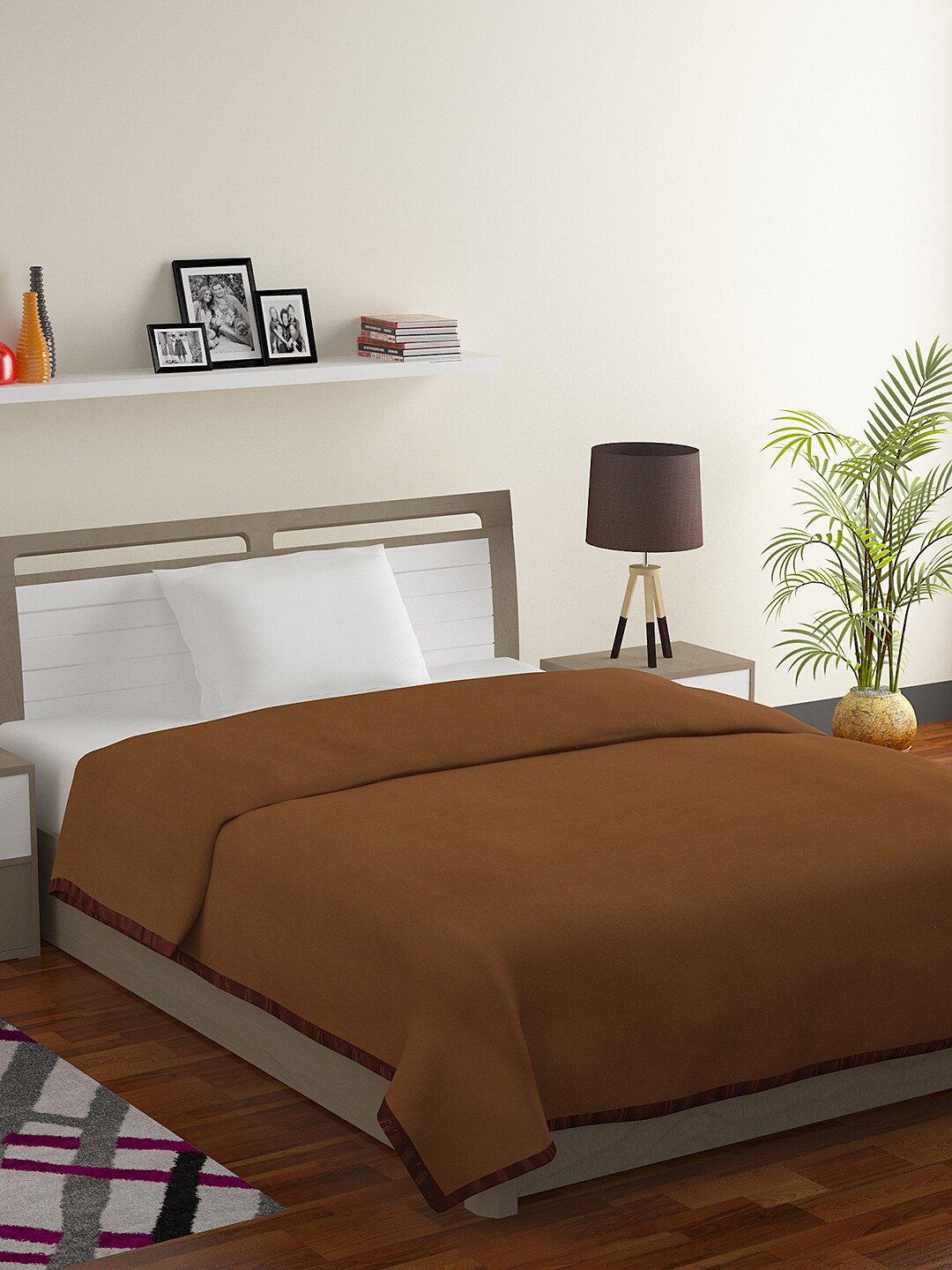 

BOMBAY DYEING All Season Brown Mild Winter 287 GSM Single Bed Blanket