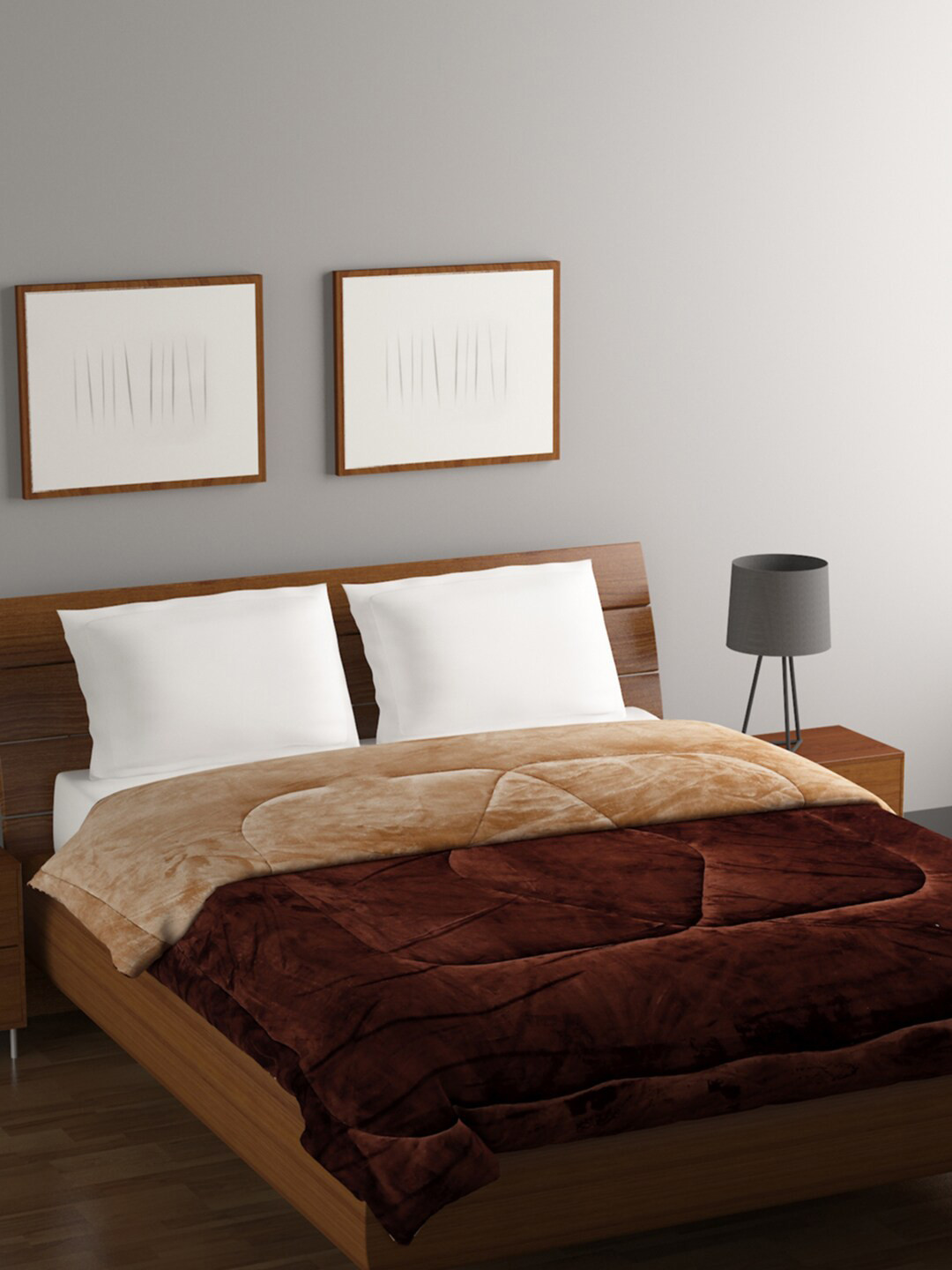 

BOMBAY DYEING Juniper Brown & Beige 795 GSM Heavy Winter Double Bed Comforter