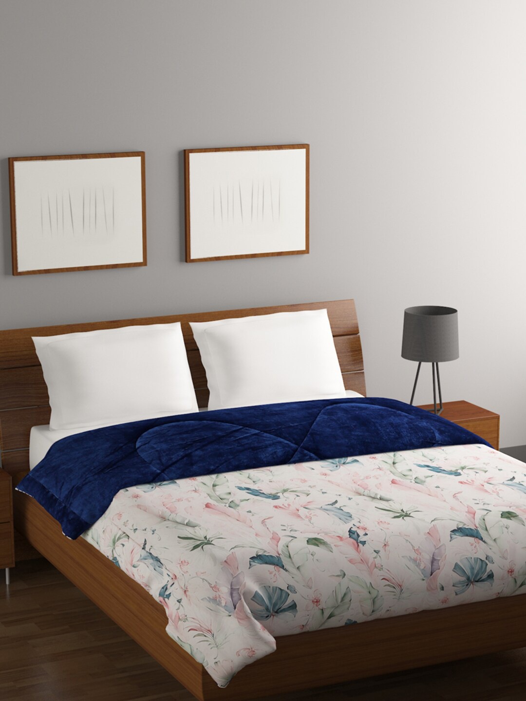 

BOMBAY DYEING Entice Purple & Green Floral Heavy Winter 795 GSM Double Comforter