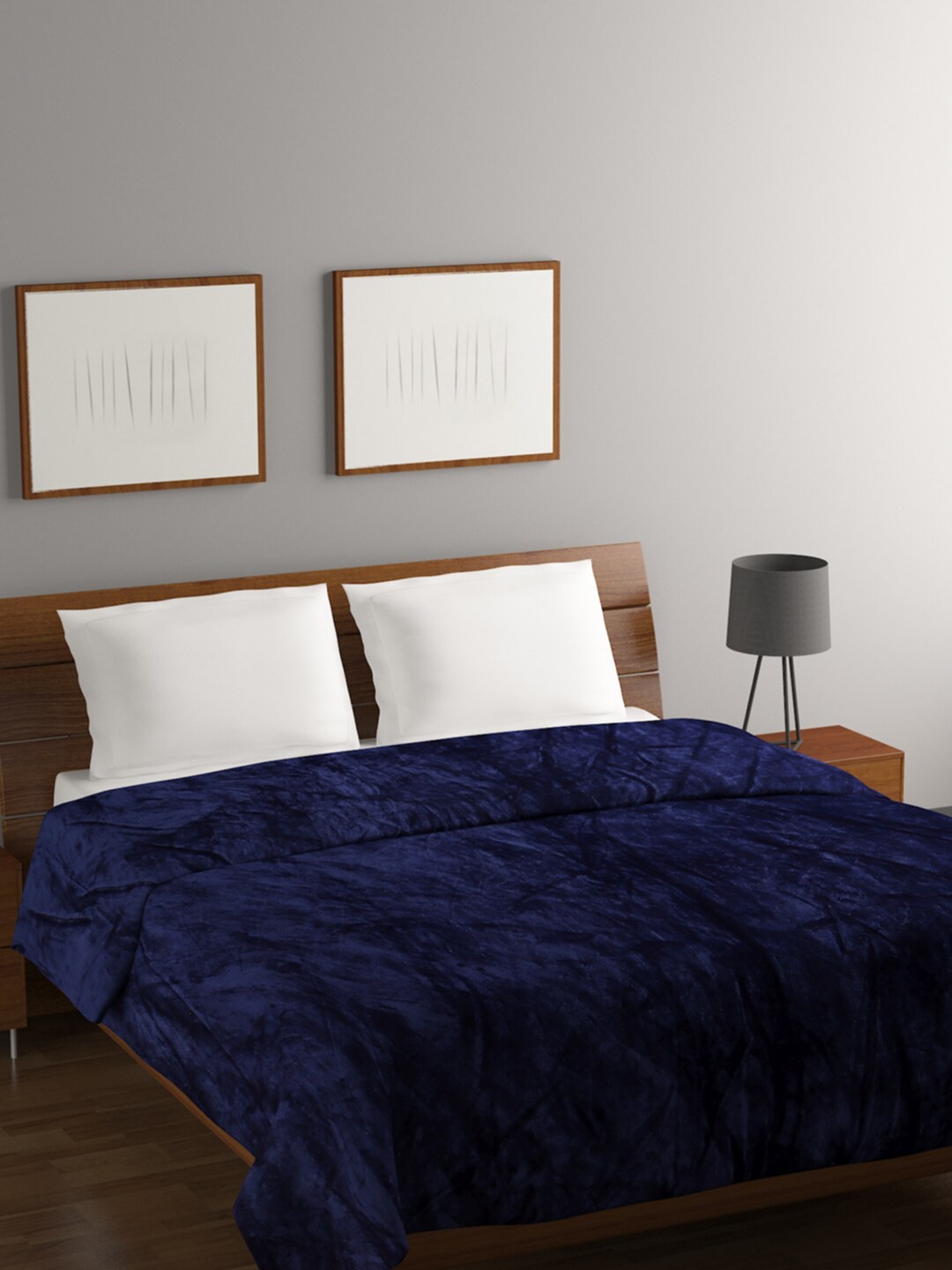 

BOMBAY DYEING Navy Blue Heavy Winter 300 GSM Double Bed Blanket