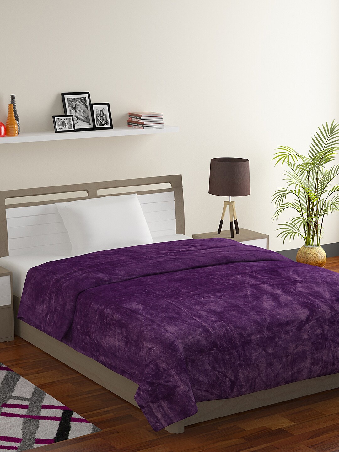 

BOMBAY DYEING Fidelis Purple Heavy Winter 303 GSM Single Bed Blanket