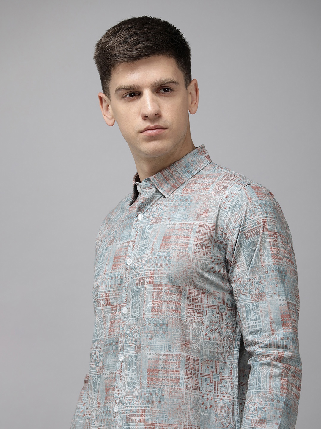 

THE BEAR HOUSE Ardor Edition Slim Fit Opaque Printed Party Shirt, Multi