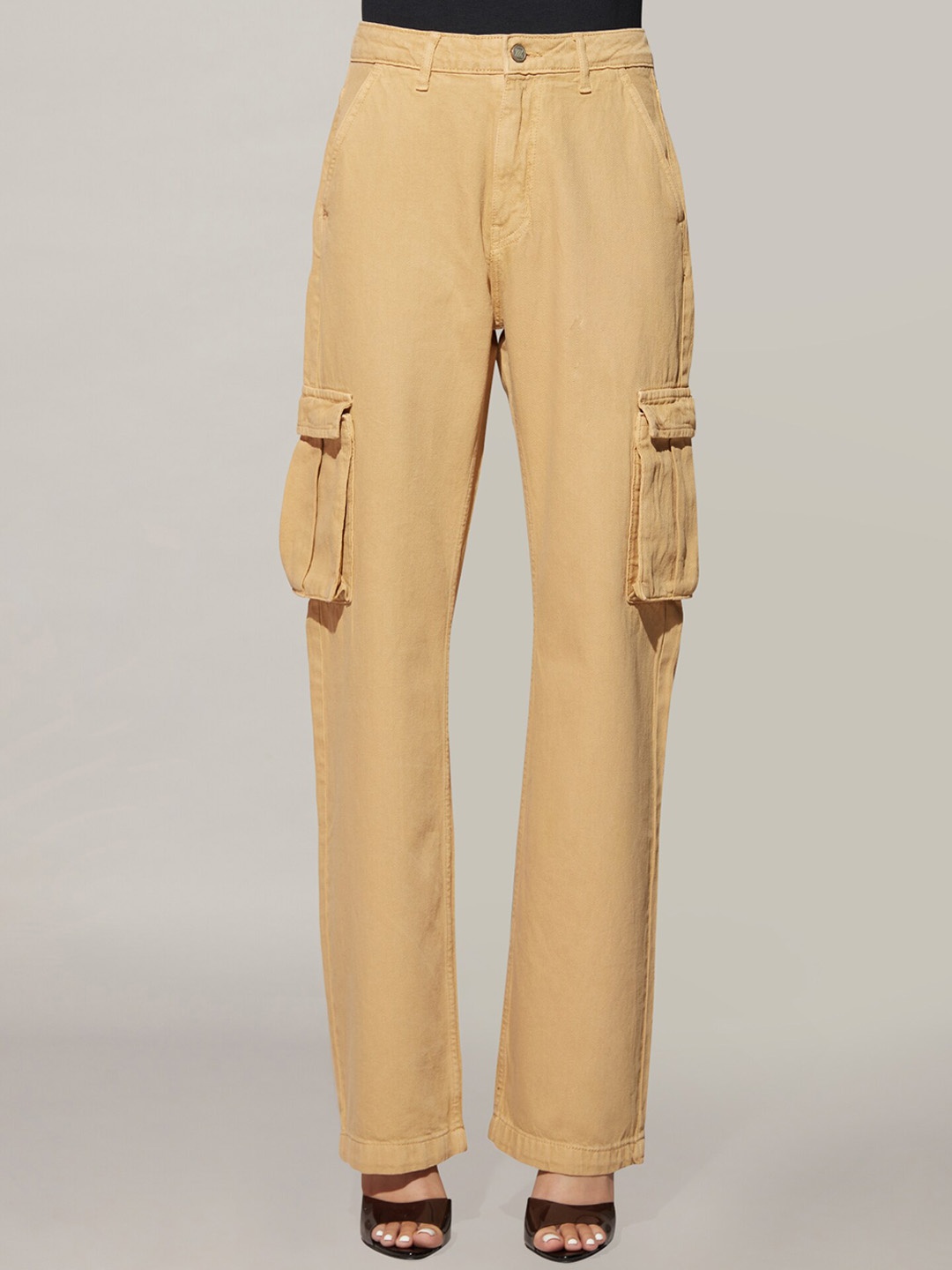 

20Dresses Women High-Rise Cotton Jeans, Khaki