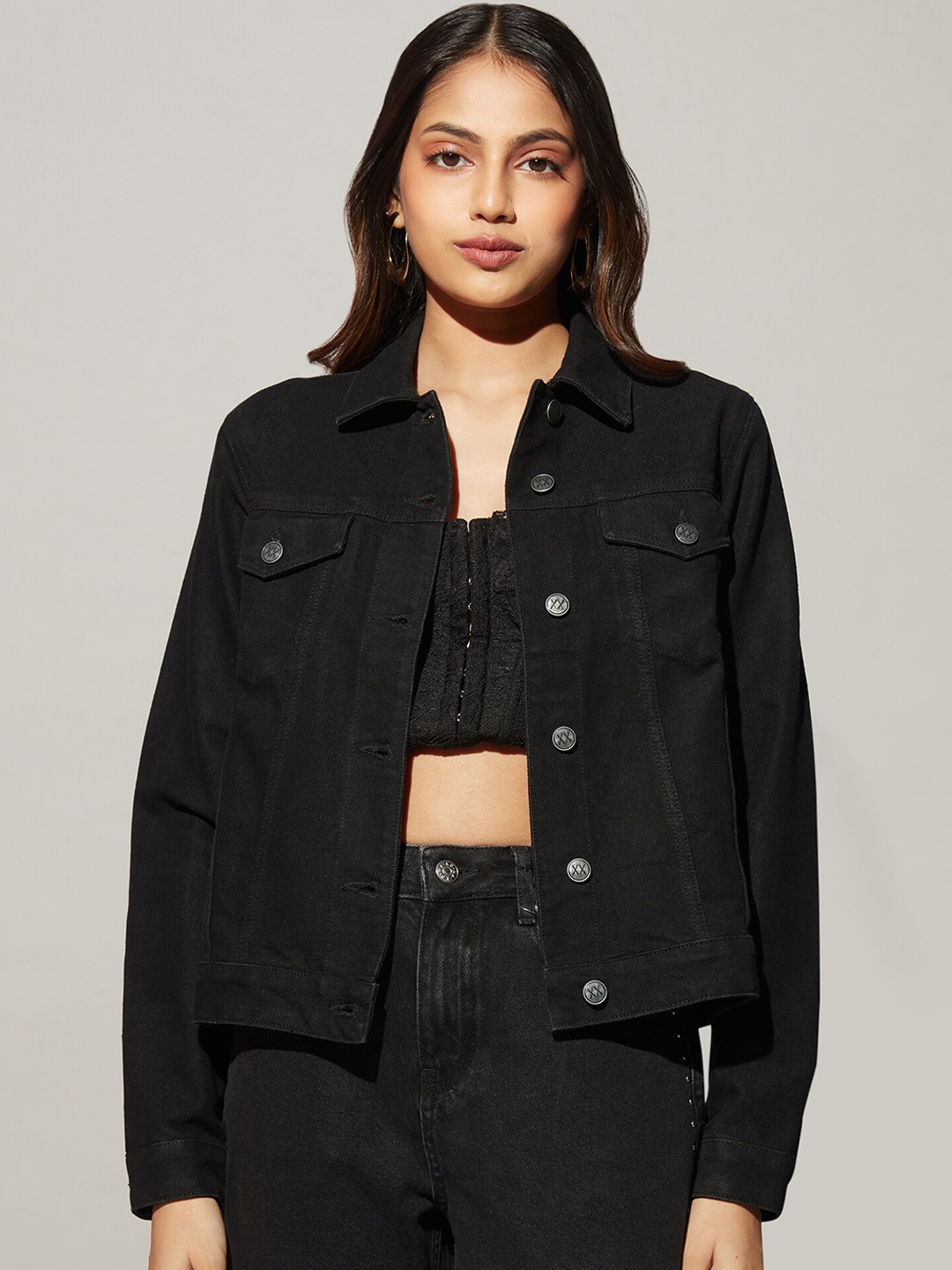 

20Dresses Women Denim Jacket, Black