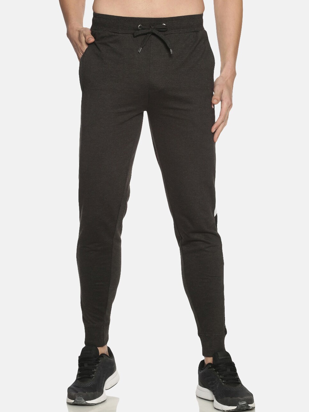 

Dollar Men Side Panel Detailed Cotton Joggers, Charcoal