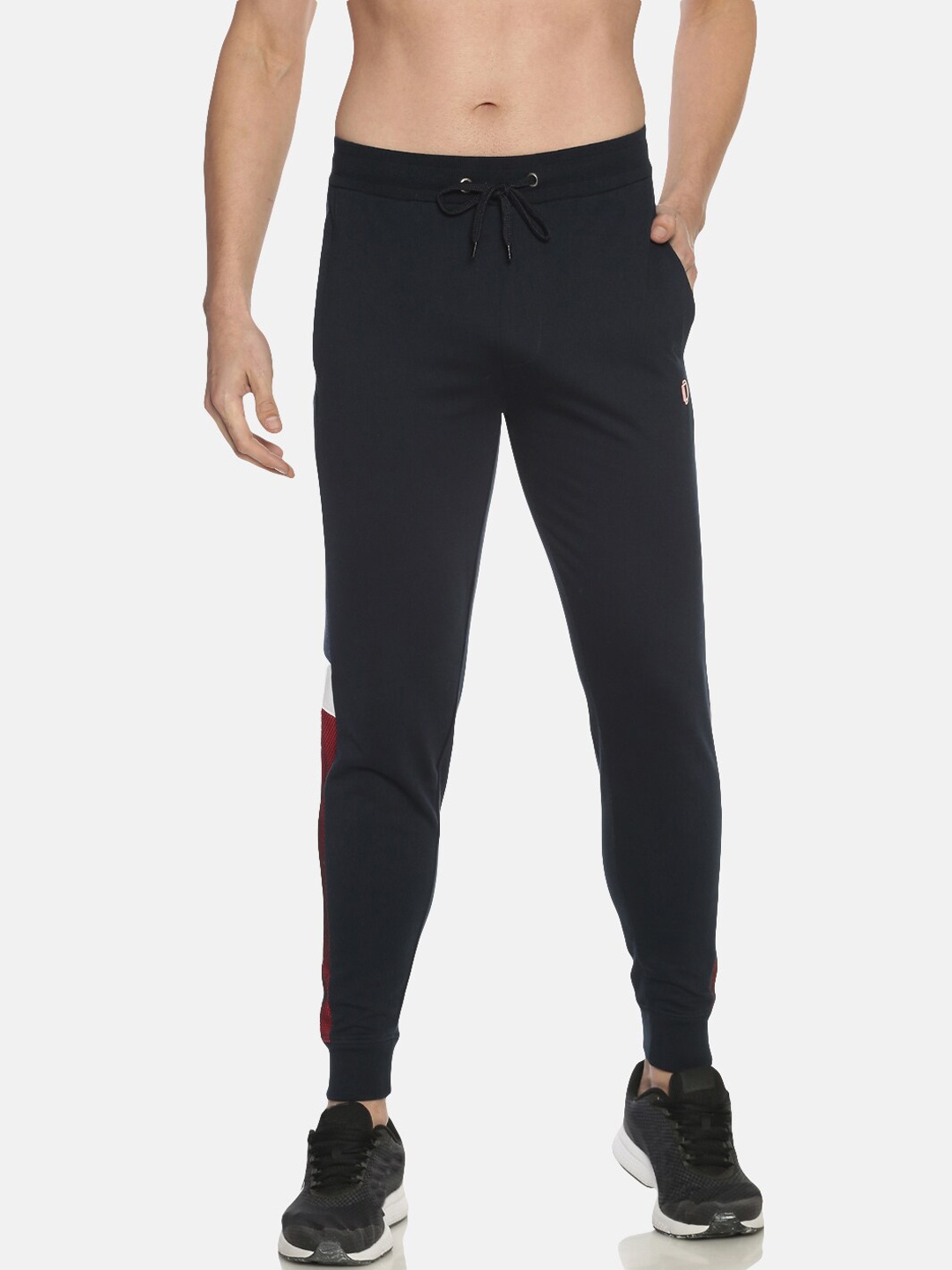 

Dollar Men Printed Side Striped Detail Cotton Jogger, Navy blue