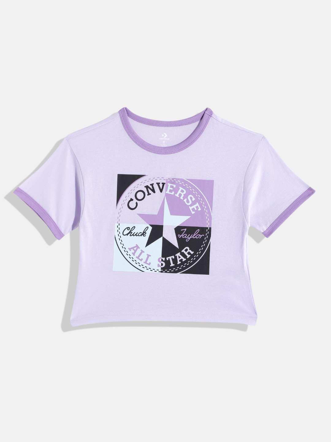 

Converse Brand Logo Printed Cotton Boxy T-shirt, Violet