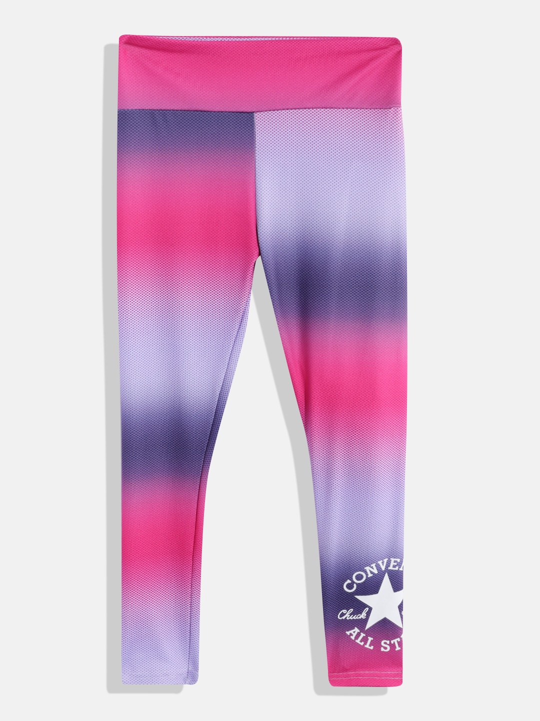 

Converse Girls High Rise Printed Ankle Length Leggings, Purple