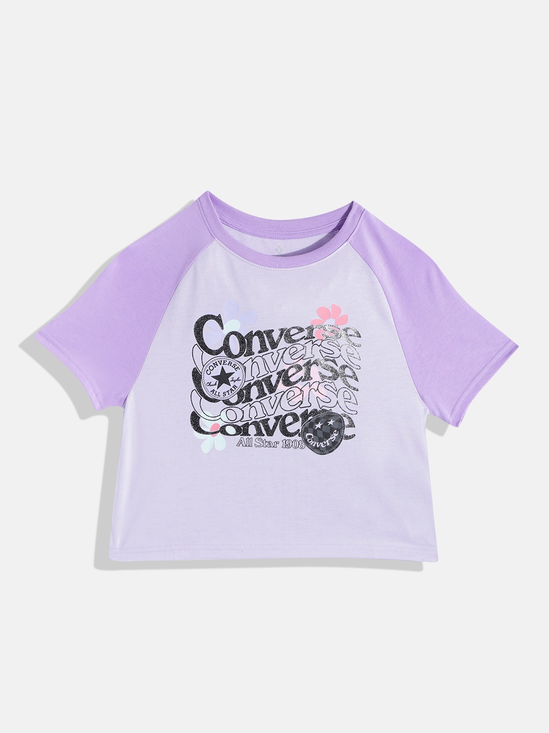 

Converse Brand Logo Printed Boxy T-shirt, Violet