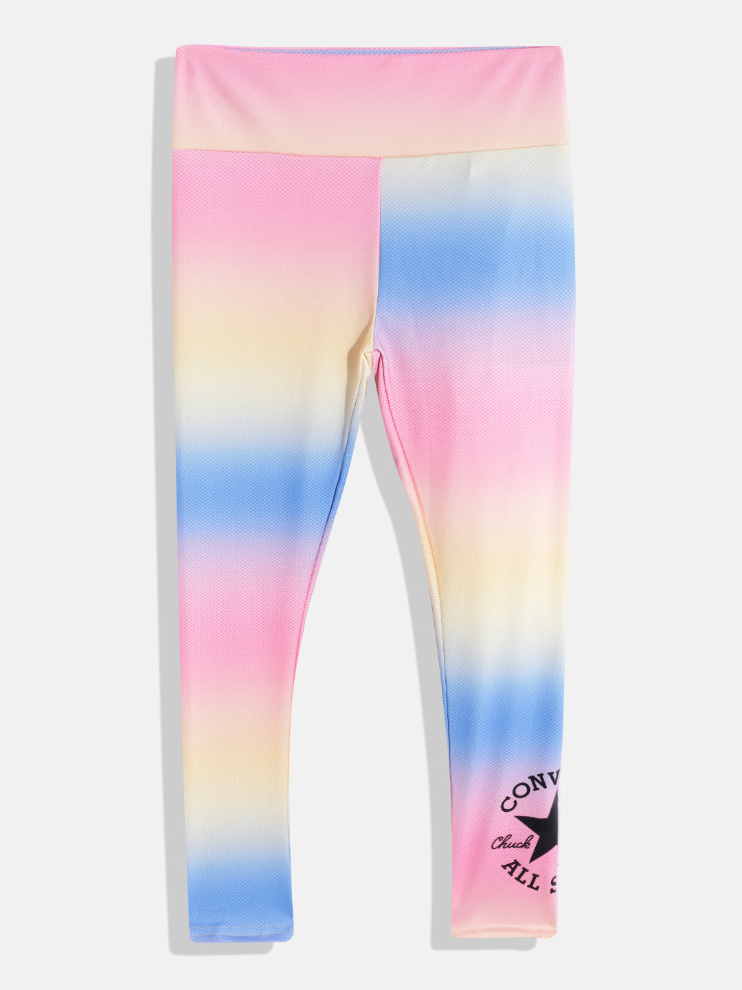 

Converse Girls High Rise Printed Ankle Length Leggings, Pink