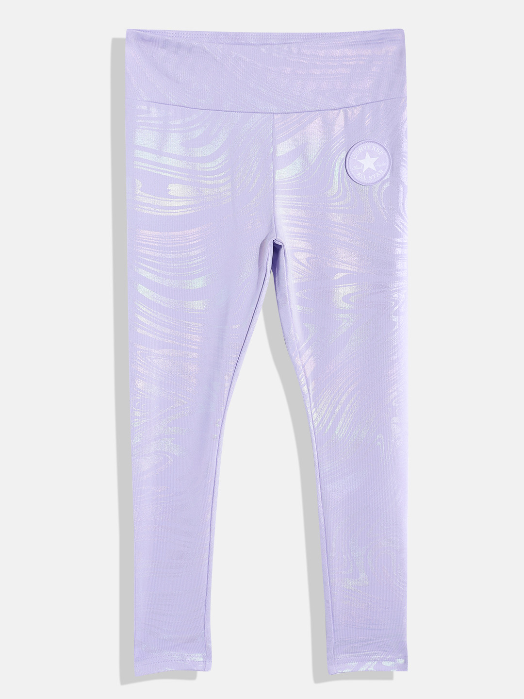 

Converse Girls High Rise Printed Ankle Length Leggings, Violet