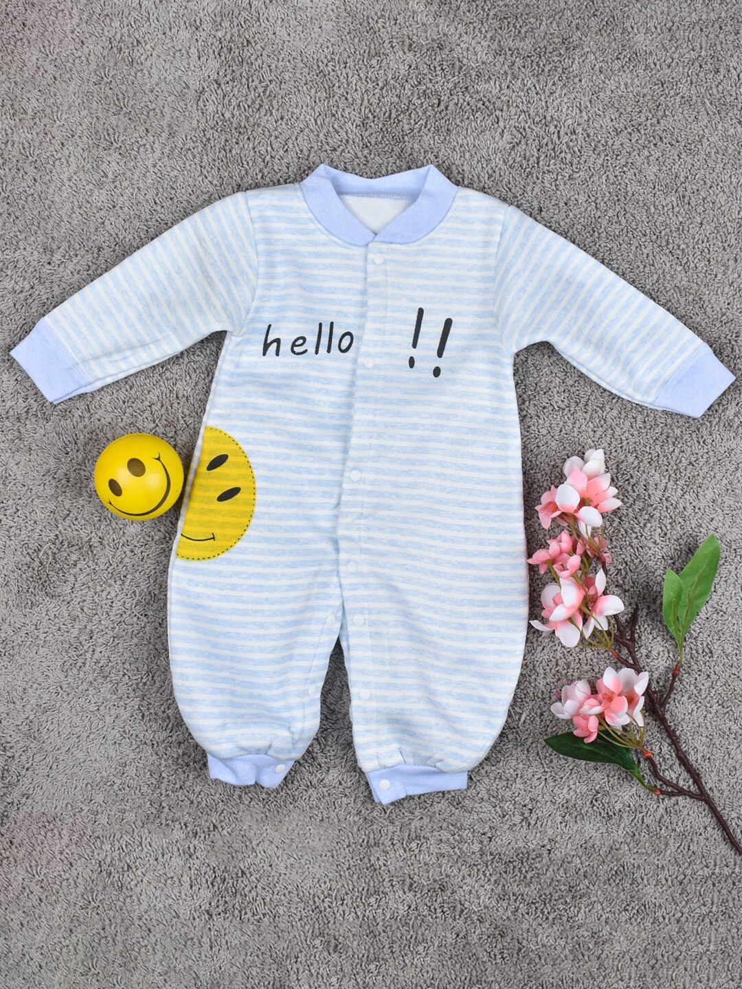 

Moms Home Infants Printed Organic Cotton Romper, Blue