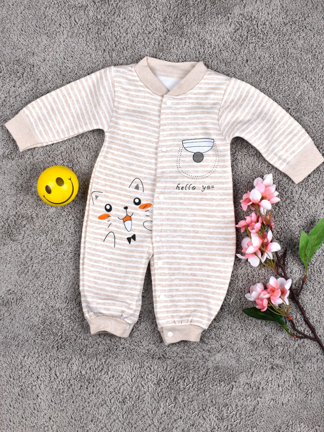 

Moms Home Infant Printed Rompers, Brown