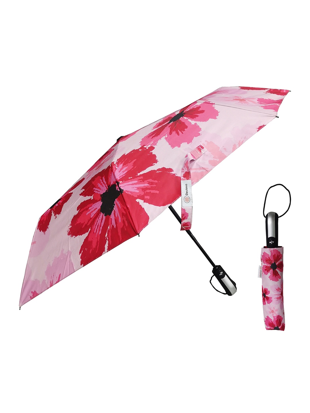 

Destinio Floral Printed 3-Fold Umbrella, Pink