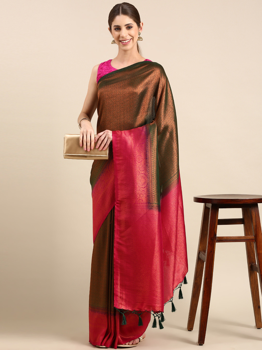 

Pothys Woven Design Ethnic Motifs Zari Art Silk Banarasi Saree, Green