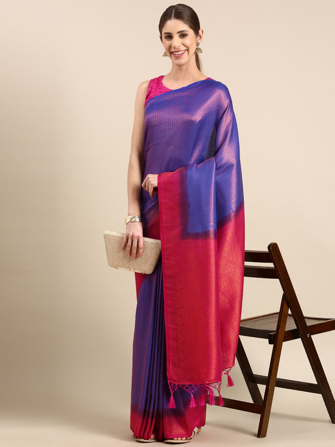 

Pothys Woven Design Art Silk Banarasi Saree, Blue