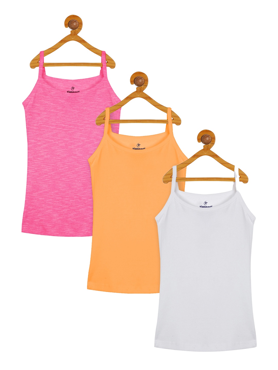 

KiddoPanti Girls Pack Of 3 Cotton Camisoles, Pink