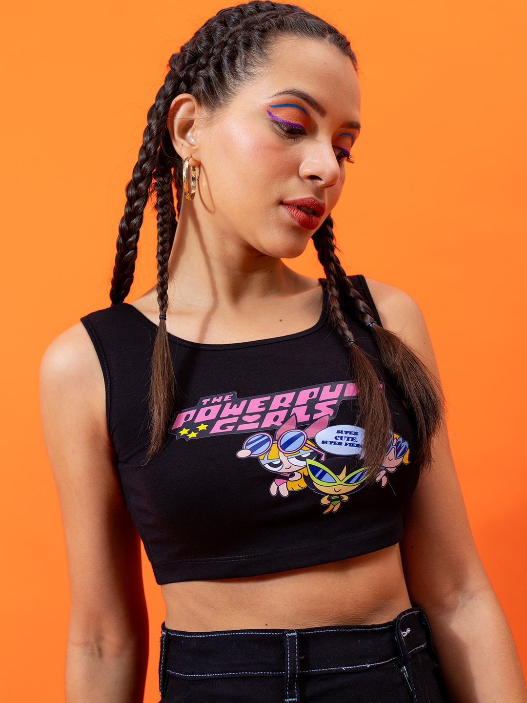 

Stylecast X Hersheinbox Cotton The Powerpuff Girls Print Top, Black