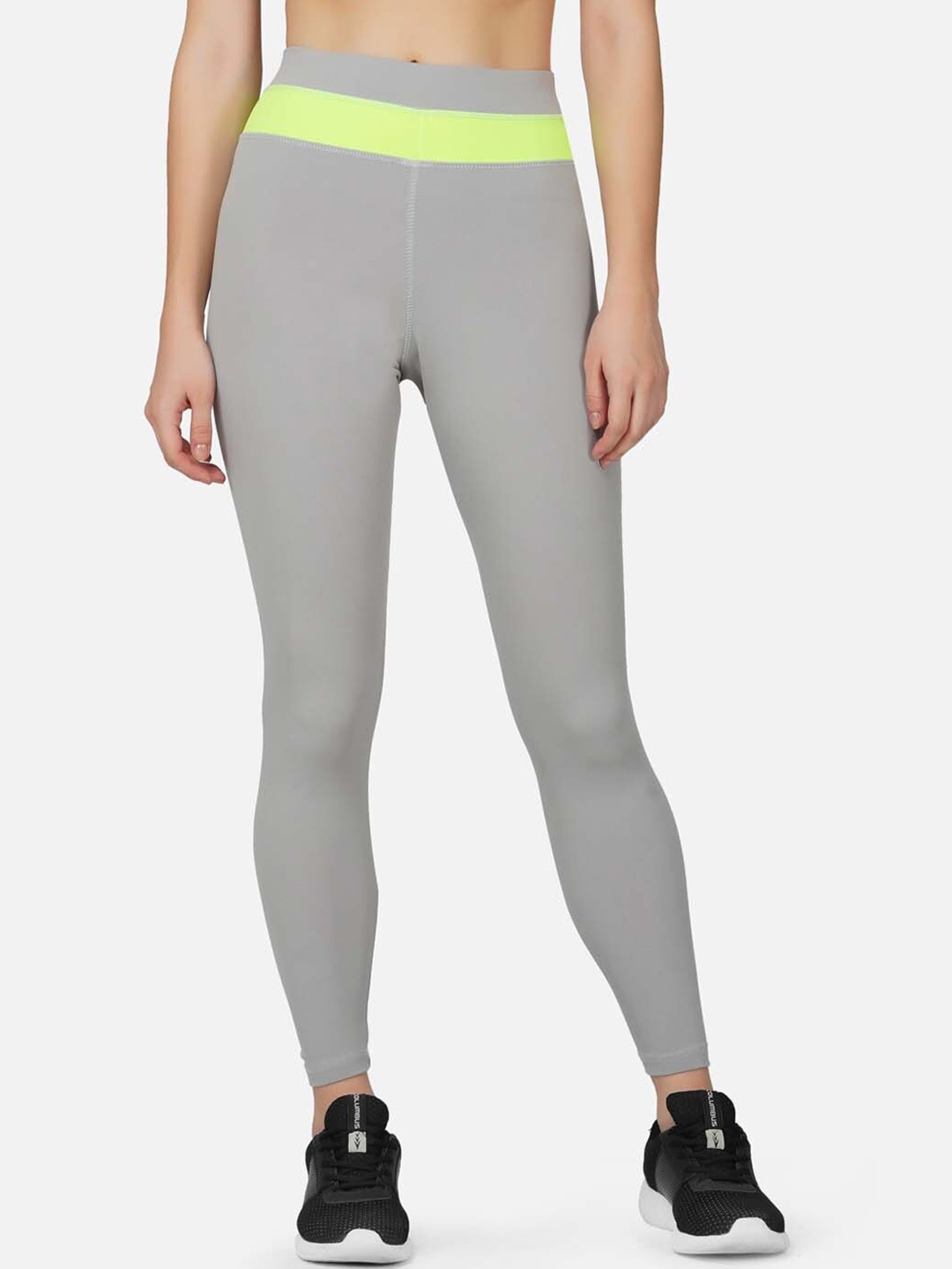 

IMPERATIVE Colourblocked Sports Tights, Grey